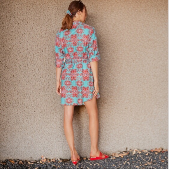 ModaPosa CARLOTTA BELTED SHIRT DRESS SIZE SMALL - Picture 2 of 7